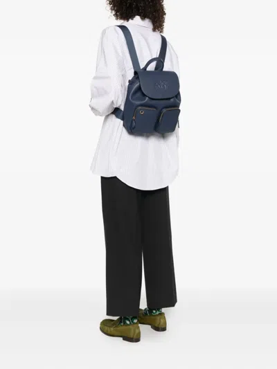 Pinko Multi-pocket Backpack In Blue