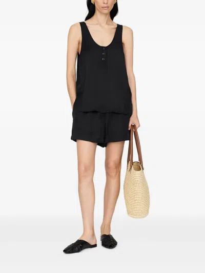 Anine Bing Evy Button-front Tank Top In Black