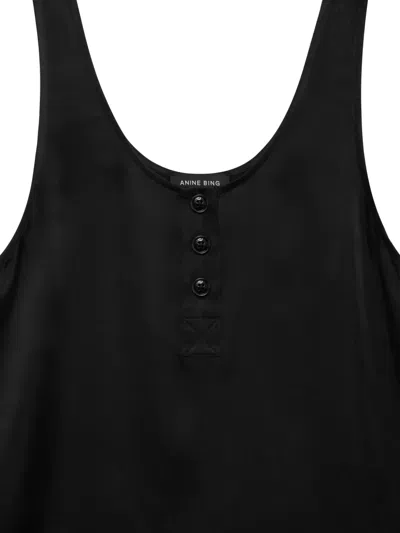 Anine Bing Evy Button-front Tank Top In Black