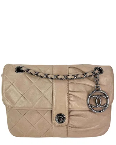 Pre-owned Chanel Brown Leather Quilted Pile Ou Face Flap Clair Shoulder Bag (authentic  Pre-loved)