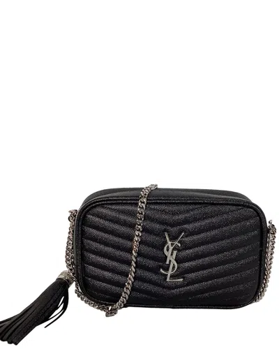 Saint Laurent Black Lou Crossbody Bag In Black