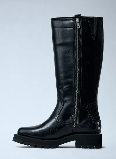 Ganni Chunky Buckle Boots In Black