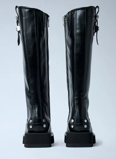 Ganni Chunky Buckle Boots In Black