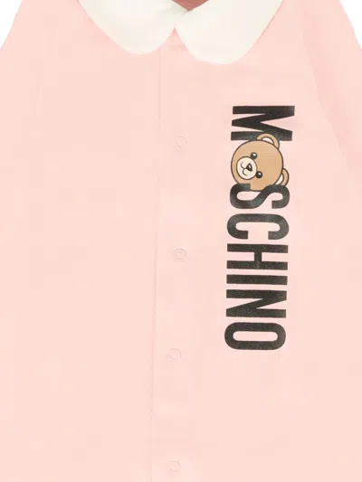 Moschino Logo-print Button Fastening Pajamas In Pink