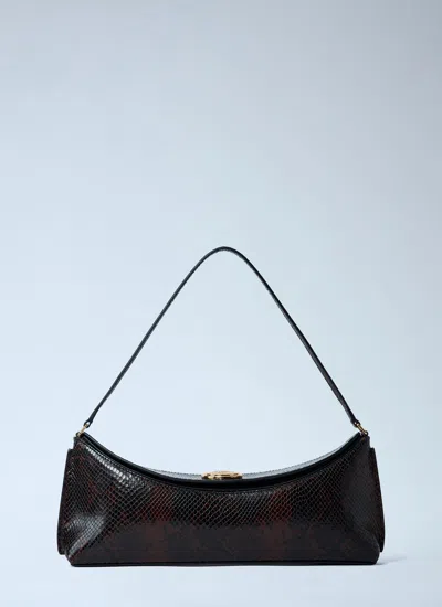 Jacquemus Le Calisso Snake-embossed Leather Shoulder Bag In Brown