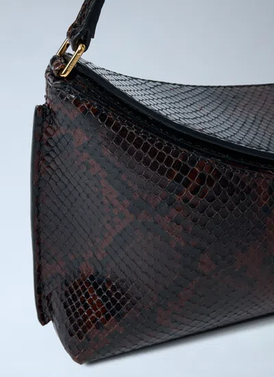 Jacquemus Le Calisso Snake-embossed Leather Shoulder Bag In Brown