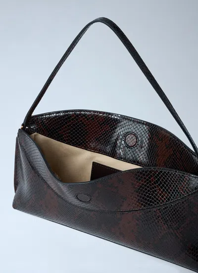 Jacquemus Le Calisso Snake-embossed Leather Shoulder Bag In Brown