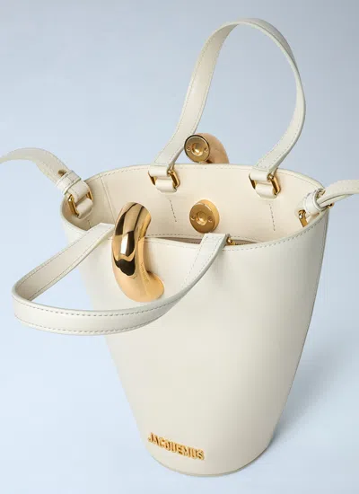 Jacquemus Womens Light Ivory Le Petit Bambola Small Leather Top-handle Bag In Multicolor
