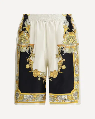 Versace Multicolor Coral Theatre Print Bermuda Shorts In Multi
