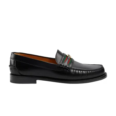 Pre-owned Gucci Kaveh Loafer 'black Green Red' | Men's Size 12.5
