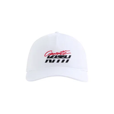 Pre-owned Kith For Cigarette Wrinkle Nylon Bay Speed Low Pinch Crown Snapback 'white' | Men's Size Onesize