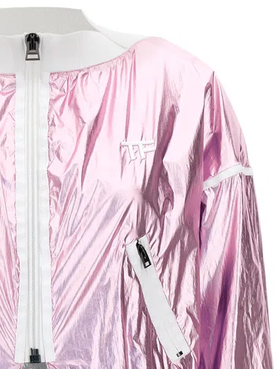 Tom Ford Laminated Track Bomber Jacket In Pink