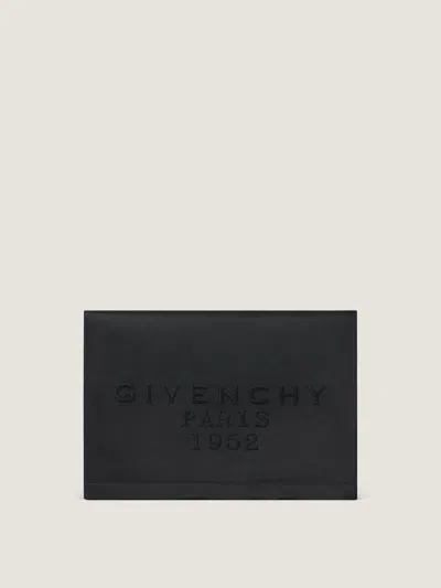 Givenchy Pattern Pochette In Satin With Logo Embroidery In Black