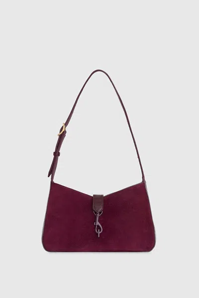 Rebecca Minkoff Small Megan Suede Shoulder Bag In Burgundy