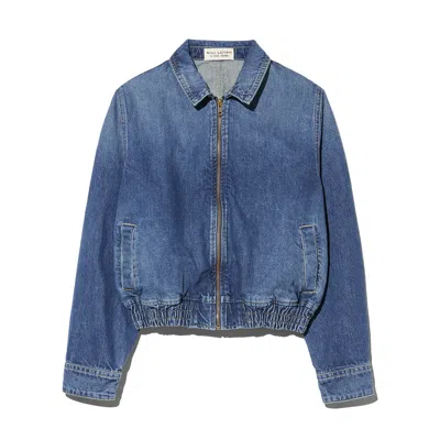 Nili Lotan Najac Denim Jacket Simon Wash In Blue
