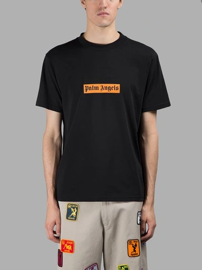 Shop Palm Angels Men's Black Orange Box T-shirt