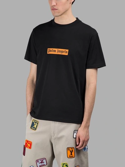 Shop Palm Angels Men's Black Orange Box T-shirt
