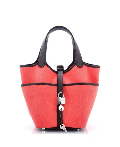 Pre-owned Pre-owned Hermes  Hermes Pm Cargo Picotin Lock Bag Canvas And Swift