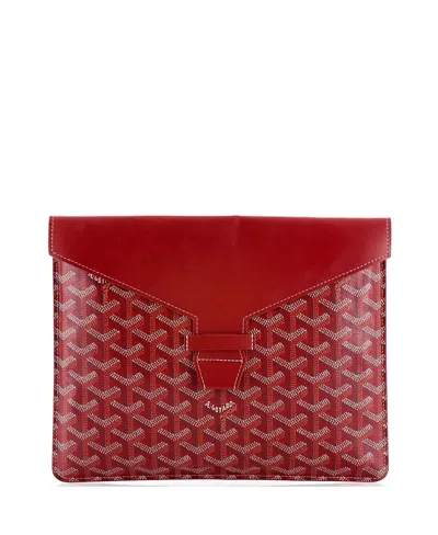 Pre-owned Pre-owned Goyard  Goyard Mm Camondo Horizontal Clutch Ii Coated Canvas In Red
