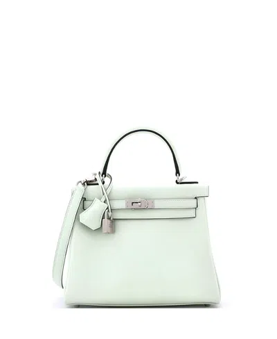 Pre-owned Pre-owned Hermes  Hermes Kelly 25 Handbag Green Swift With Palladium Hardware