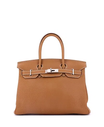 Pre-owned Pre-owned Hermes  Hermes Birkin 30 Handbag Brown Togo With Palladium Hardware
