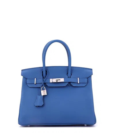 Pre-owned Pre-owned Hermes  Hermes Birkin 30 Handbag Blue Togo With Palladium Hardware