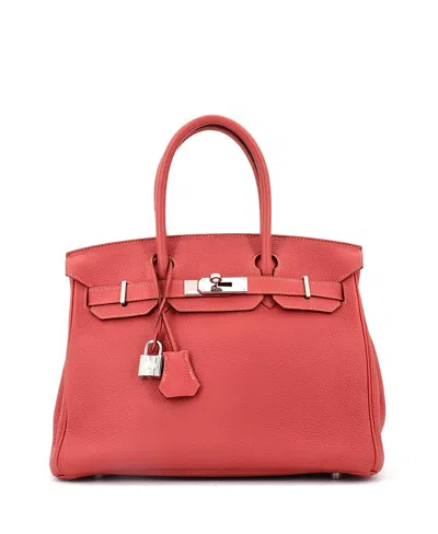 Pre-owned Pre-owned Hermes  Hermes Birkin 30 Handbag Red Togo With Palladium Hardware