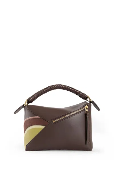 Loewe Puzzle Edge Small Leather Sholder Bag In Brown