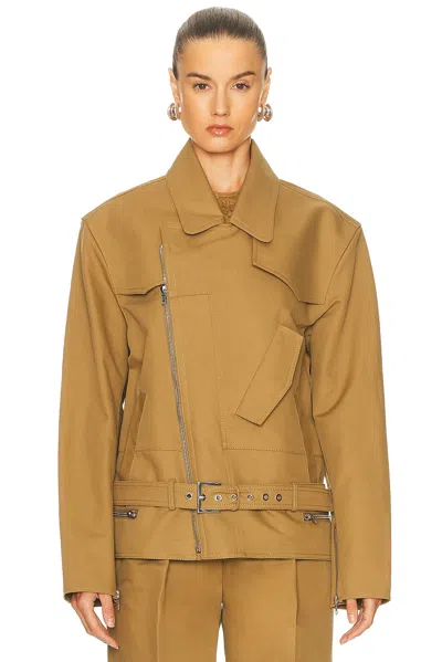 Alex Perry Biker Jacket In Brown