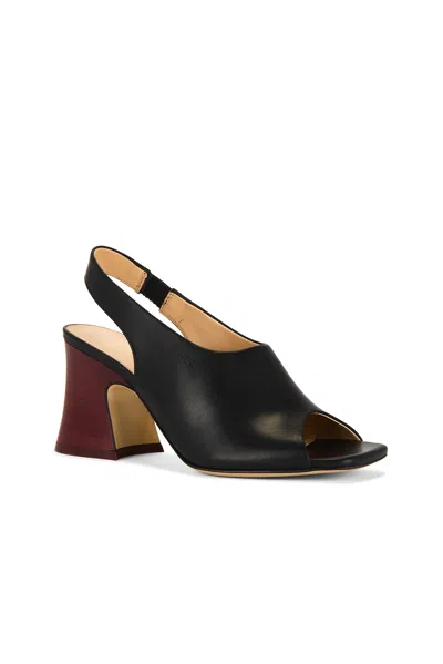 Chloé Chloe Janis 80 Leather Slingback Sandals In Black