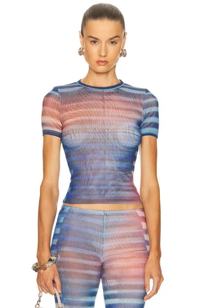 Jean Paul Gaultier Air Stripe Sheer Tulle Top