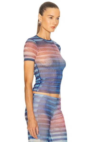 Jean Paul Gaultier Air Stripe Sheer Tulle Top