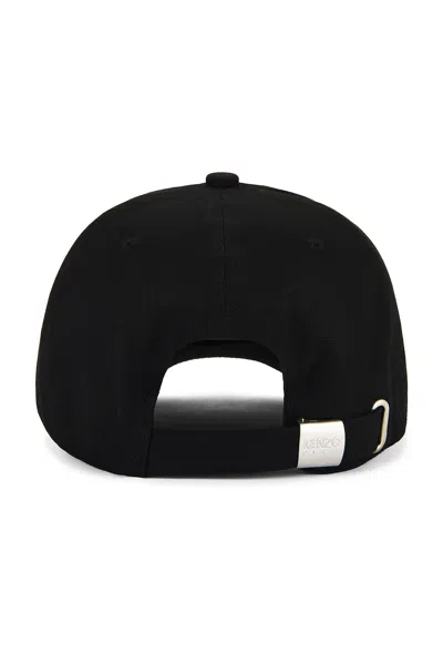 Kenzo Men Baseball Cap With Embroidered Logo In Black