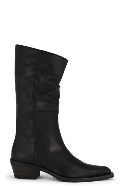 Khaite Clive Leather Mid-calf Boots In Black