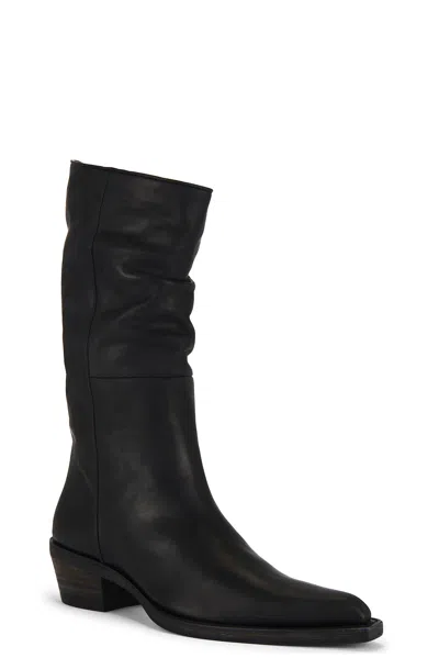 Khaite Clive Leather Mid-calf Boots In Black