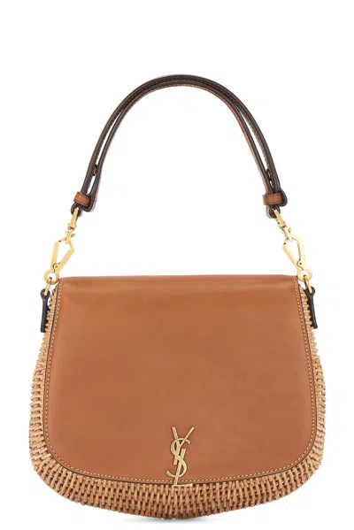 Saint Laurent Voltaire Mini Ysl Top-handle Bag In Bamboo And Calfskin