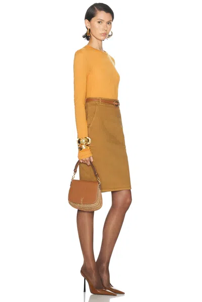 Saint Laurent Voltaire Mini Ysl Top-handle Bag In Bamboo And Calfskin