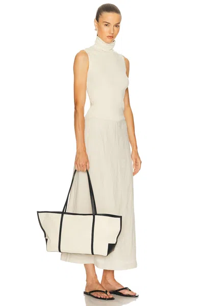 St Agni Slim Bateau Tote Canvas In Brown