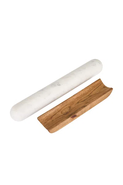 Verve Culture Marble Rolling Pin & Stand In Multi