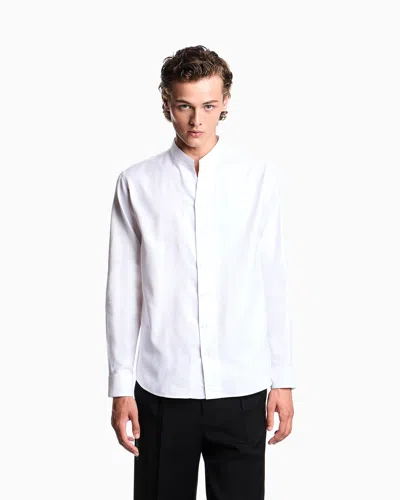 Emporio Armani Shirt Linen Collar Button-down In White