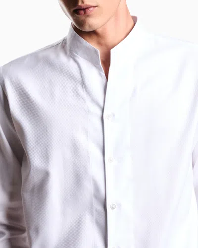 Emporio Armani Shirt Linen Collar Button-down In White