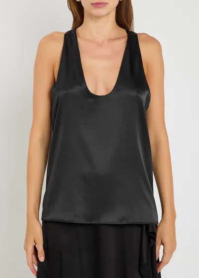 Armarium Bianka Stretch-silk Top In Black