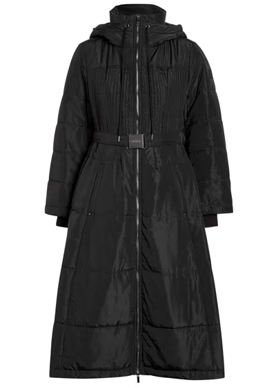High Scuttle Hooded Quilted Shell Parka In Black
