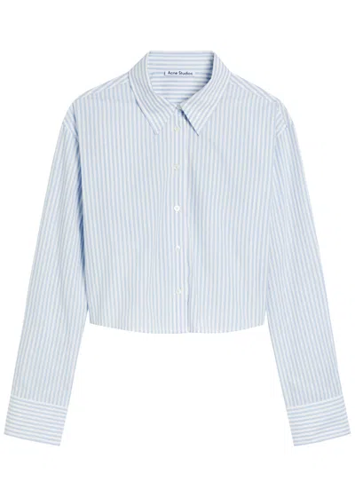 Acne Studios Striped Cotton Shirt In Blue