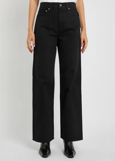 Khaite Bacall Low Rise Straight Jeans In Black