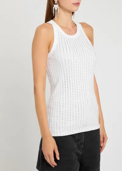 Attico Strass Tank Top In White