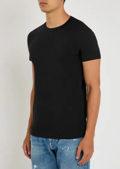 Dolce & Gabbana Embroidered Basic Short-sleeved T-shirt In Black
