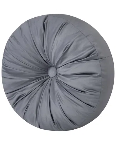 Royal Court Lisbon Tufted Decorative Pillow, 15" Round In Gray