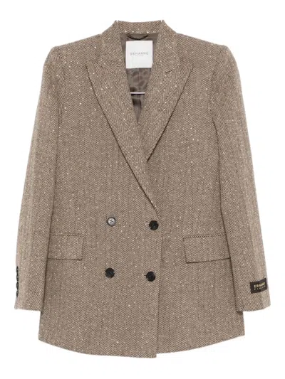 人字斜纹针织亮片缀饰夹克