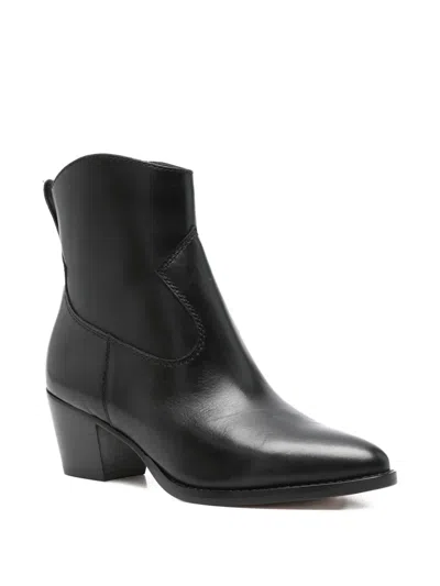 Ralph Lauren Women's Harpher Burnished Leather Booties In Black